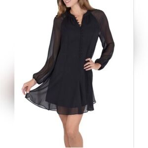 Joie Black Sheer Sleeve Midi Dress